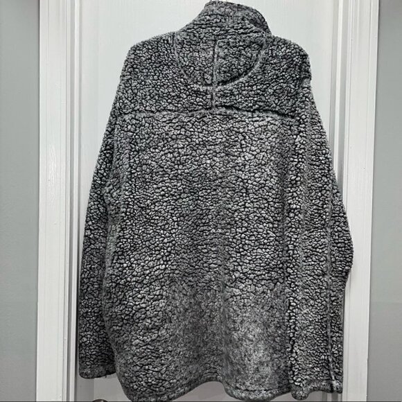 Grizzly Sherpa Fleece Pullover Jacket Brown 1/4 Zip Up Mock Neck - Picture 8 of 10